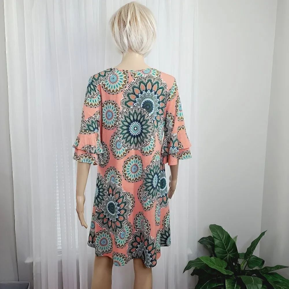 Honeyme Aztec Pattern Dress Medium - Picture 3 of 6